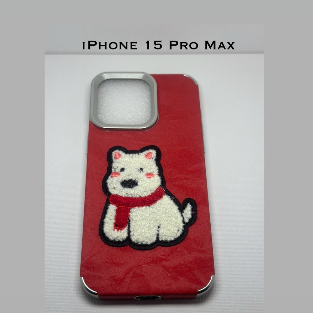Accessorize Red and White Dog iPhone 15 Pro Max Case